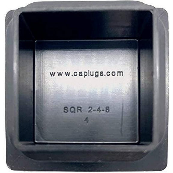 (Pack of 4) Genuine Caplugs ‘Made in USA’ 2" OD Square Tubing Plugs 4-8 Ga Gauge for ID Size 1.56 to 1.67” Furniture Décor – Fencing Post Slides| Hard to find for Thick Heavy Gauge.