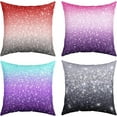 thumbnail image 1 of Pack of 4 Glitter Print (No Glitter) Decor Throw Pillow Covers, Soft Blue Purple Pink Red Black Square Cushion Case Set for Sofa Bedroom Living Room, Pastel Pillow Cases Pillowcases, 20x20 Inches, 1 of 5
