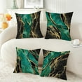 thumbnail image 1 of Pack of 4,Green Marble Throw Pillow Covers 18x18 Inch Two-Sided Green Gold Abstract Art Modern Decorative Pillows Case Soft Cushion Covers for Couch Sofa Bed Home Living Room Décor, 1 of 14