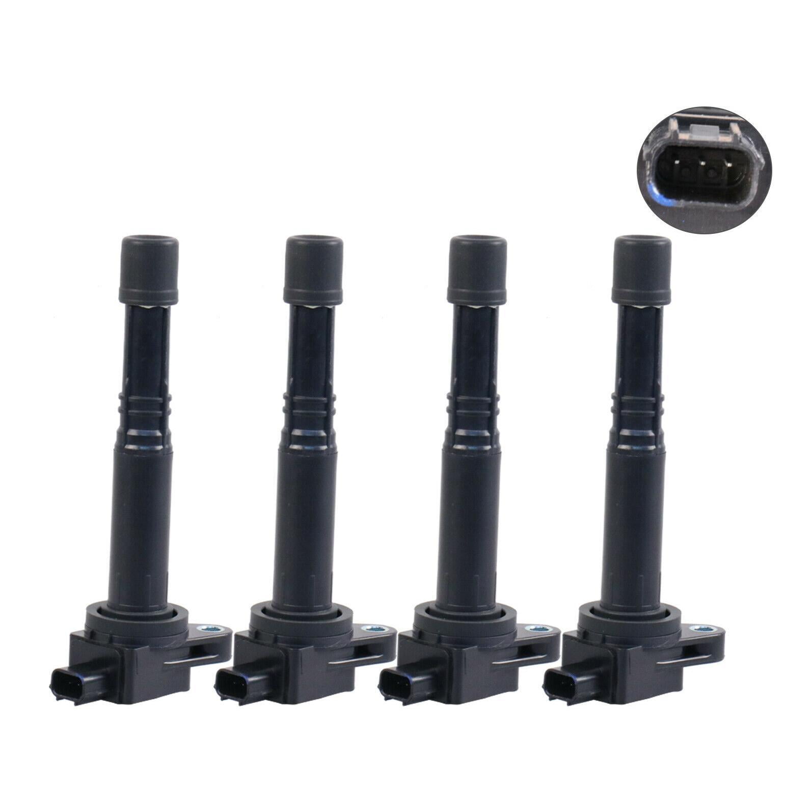 Pack 4 Ignition Coils For 00-06 Jeep Wrangler 08-12 Honda Accord 12-15 Civic Fits select: 2010-2014 HONDA CR-V EXL, 2012 HONDA ACCORD LX