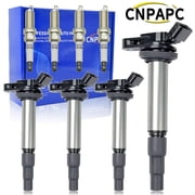 Pack of 4 Ignition Coils UF596 & Iridium Spark Plugs for 2009-2011 Toyota Corolla Matrix Prius 2012-2017 Lexus CT200h Scion IM XD Pontiac Vibe 1.8L L4 Replaces UF619 90919-02258 90919-02252