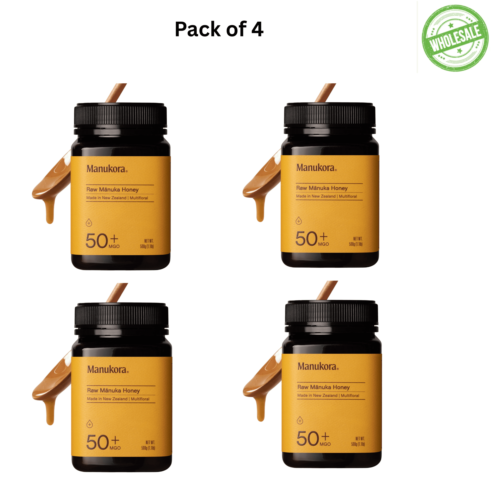 食品 New Zealand Manuka Honey 50+ (4 packs)