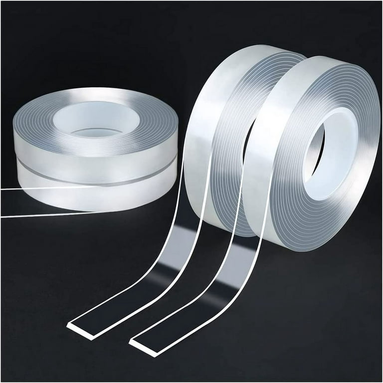 4 Rolls Double Sided Wall Mounting Tape Heavy Duty Clear Removable Adhesive