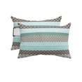 thumbnail image 1 of Pack of 4 Outdoor Lumbar Pillow Covers 11x16 Inch, Boho Geometric Waterproof Throw Pillow Covers Set, Turquoise Green Brown Tribal Stripes Indoor&Outdoor Decorative Cushion Cases for Patio Porch Car, 1 of 7