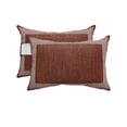 thumbnail image 1 of Pack of 4 Outdoor Lumbar Pillow Covers 11x16 Inch, Dark Brown Geometric Waterproof Throw Pillow Covers Set, White Greek Key Design Burlap Modern Art Decorative Cushion Cases for Patio Porch Car, 1 of 7