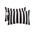 thumbnail image 1 of Pack of 4 Outdoor Lumbar Pillow Covers 11x16 Inch, Simple Black White Stripes Waterproof Throw Pillow Covers Set, Modern Stripes Indoor&Outdoor Decorative Cushion Cases for Patio Porch Car, 1 of 7