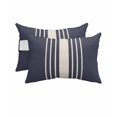 thumbnail image 1 of Pack of 4 Outdoor Lumbar Pillow Covers 12x20 Inch, Beige Striped Waterproof Throw Pillow Covers Set, Midnight Blue Geometric Simple Retro Indoor&Outdoor Decorative Cushion Cases for Patio Porch Car, 1 of 7