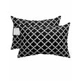 thumbnail image 1 of Pack of 4 Outdoor Lumbar Pillow Covers 12x20 Inch, Black Morocco Waterproof Throw Pillow Covers Set, Boho Modern Minimalist Abstract Geometric Decorative Cushion Cases for Patio Porch Car, 1 of 7