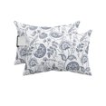 thumbnail image 1 of Pack of 4 Outdoor Lumbar Pillow Covers 12x20 Inch, Pastoral Flowers Waterproof Throw Pillow Covers Set, Vintage Haze Blue Farmhouse Plant Indoor&Outdoor Decorative Cushion Cases for Patio Porch Car, 1 of 7