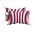 thumbnail image 1 of Pack of 4 Outdoor Lumbar Pillow Covers 12x20 Inch, Red Blue White Striped Waterproof Throw Pillow Covers Set, Modern Simple Stripes Indoor&Outdoor Decorative Cushion Cases for Patio Porch Car, 1 of 7