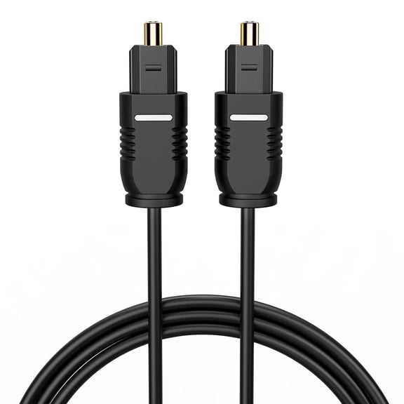 Pack of 5 Black 6 Feet SPDIF Toslink Optical Fiber Audio Cable, Ultra Thin Digital Optical Cord Compatible with Television, PS4, PS3, Xbox One, Soundbar, Amplifier and Home Theater Audio Rece