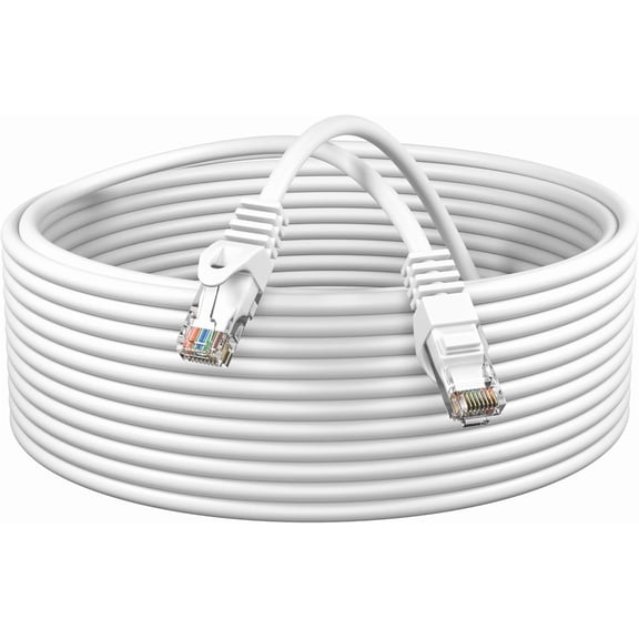Pack of 5 - Cat6 3FT Network Ethernet Patch Cable, 550Mhz Internet Wire, Backwards Compatible with Cat5, for PC, Modem, Router, Consoles for Home and Office, White
