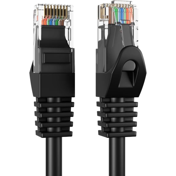 Cat6 5-Pack of 5ft Network Ethernet Patch Cables, 550Mhz Internet Wire, For Router, Modem, PC, Laptop, TVs, Printer Cord, Consoles, Copper-Clad Aluminum, Black, Cables Direct Online