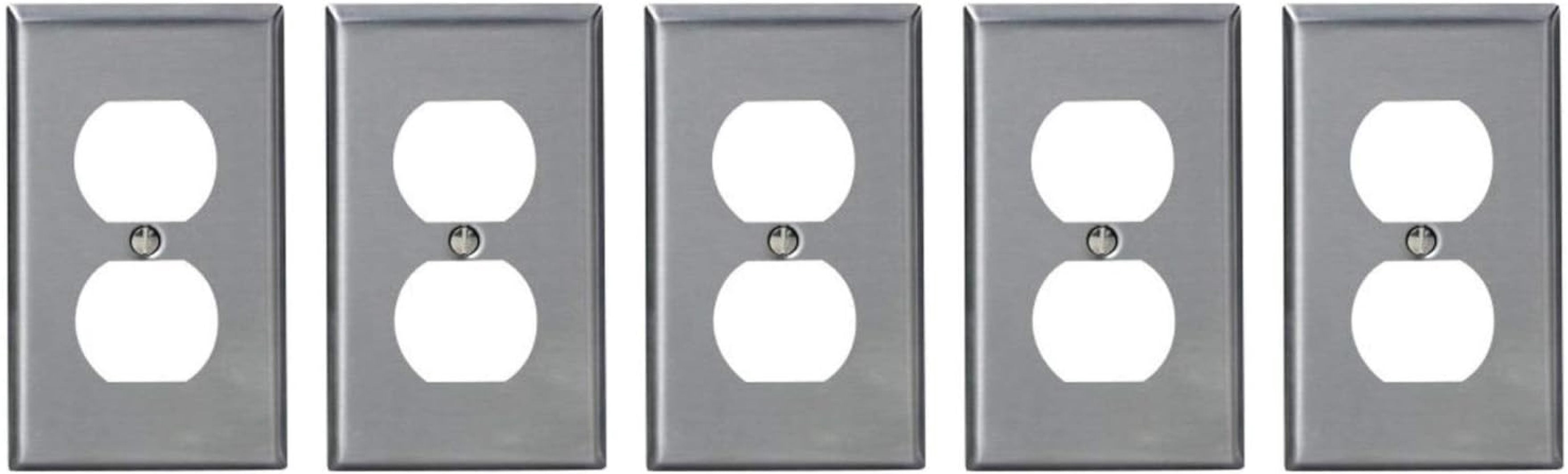 [Pack Of 5] LJUP 83210, Duplex Stainless Steel Wall Plate, 1 Gang ...