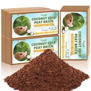 Pack of 5 Organic Coco Coir Bricks- 100% Natural Compressed Coco Peat Brick Coconut Fiber Substrate with Low EC& pH Balance, Coir Plant Soil Enhance Root Growth for Herbs, Flowers, House Plants