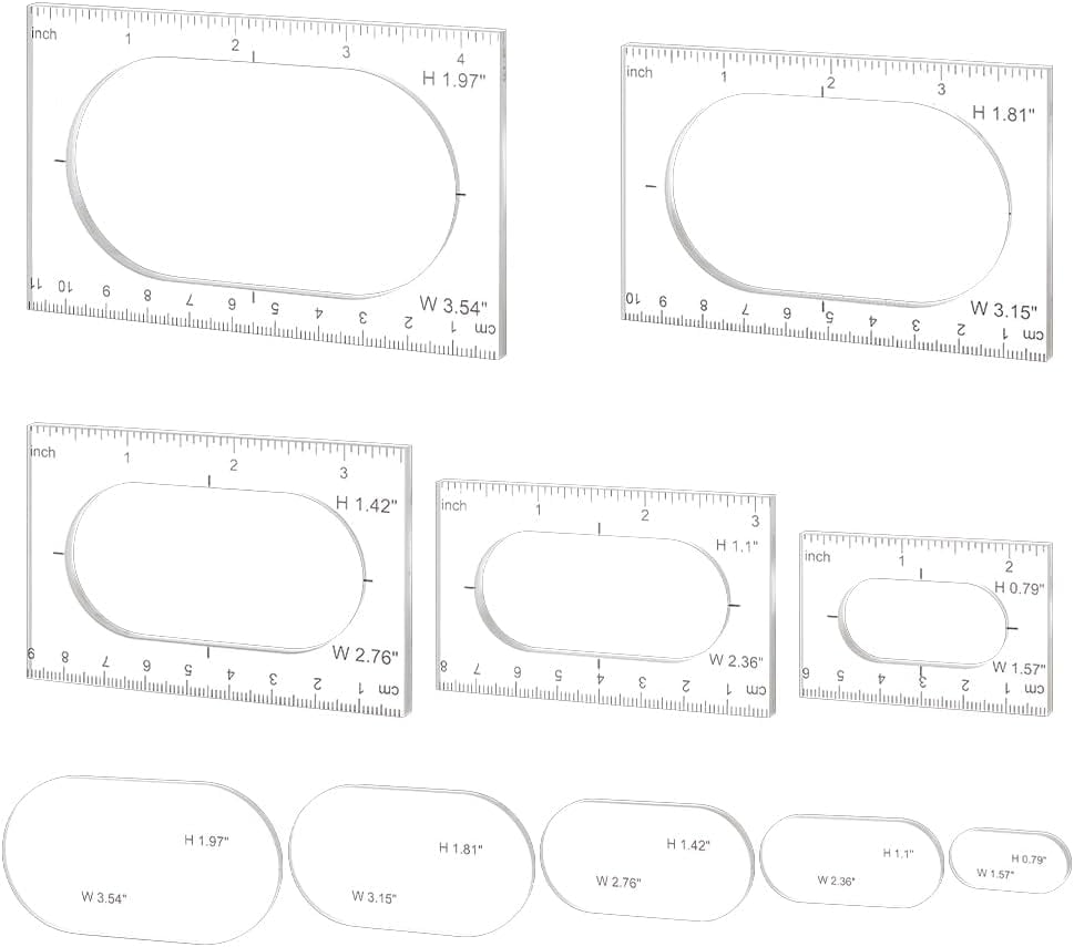 Pack of 5 Router Templates Oval Inlay Template Acrylic Router Jig ...