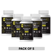 عبوة تحتوي على 5 أقراص يوديد البوتاسيوم ThyroKI أقراص سريعة الذوبان غير معدلة وراثيًا 130 مجم 750 قرصًا 150 قرصًا/عبوة | حبوب كي أقراص اليود | حبوب منع الحمل المضادة للتداعيات النووية | دعم الغدة الدرقية