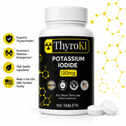 Safecastle ThyroKI Potassium Iodide Tablets 130 mg Non-GMO Fast Dissolving Thyroid Support 150 Ct - 1 Pack
