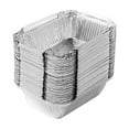 thumbnail image 1 of Pack of 50 Disposable Aluminum Takeout Tin Foil Baking Pans - Cookware for Baking Cakes, Brownies, Bread, Meatloaf, Lasagna or Lunchbox, 5.91'' X 4.72'' X 1.97'' Inch, 1 of 5