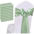 thumbnail image 1 of Pack of 50 Sage Green Satin Chair Sashes Bows 7x108 inches Chair Ribbons Ties for Wedding Party Brithday Anniversary Ceremony Christmas Decor - Sage Green, 1 of 14