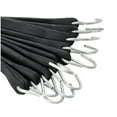 thumbnail image 1 of "Pack of 50 Tarp Straps, 21"" Long Natural Rubber Bungee Cord Tie-Downs Ideal for Securing Tarps, Canvases, Cargo in Cold Climates. Trailer Tiedowns w/ Metal S Hooks, by DC Cargo Mall.", 1 of 7
