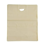 Pack of 500 Ivory Shopping Bags with Die Cut Handle 16 x 11 x 7 Thickness 2 Mil. Bottom Gussset. Low Density Polyethylene Bags 16x11x7 Retail Plastic Bags. Poly Bags with Die-Cut Handles.