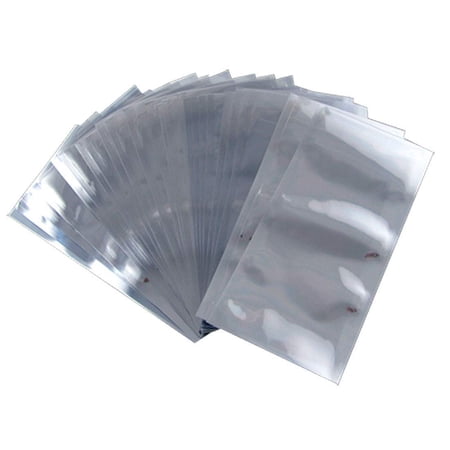 Grey Static Shielding Bags, Heat Sealable Transparent, 500 Count, 10 x 18 in