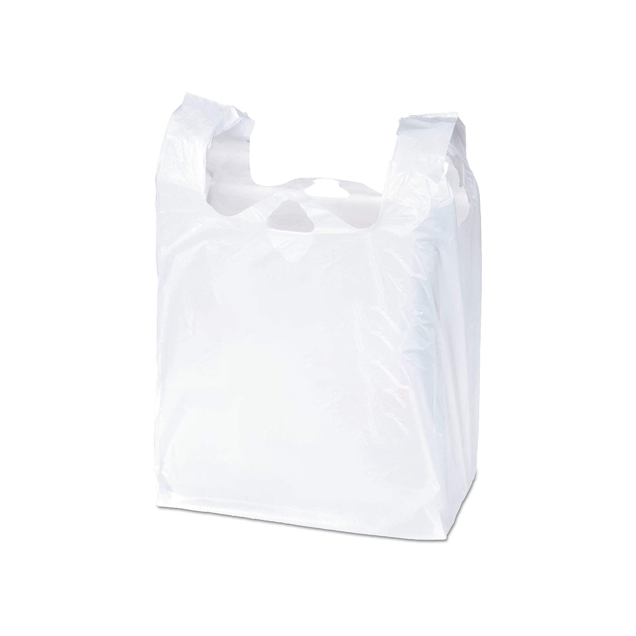 100 Pcs 18x18 Inch Large Plastic Bags With Handles - White Merchandise Shopping Bags For Retail, Gifts