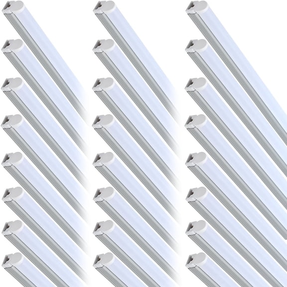 (Pack Of 6, 12, 24) 4ft 24W LED T5 Shop Light, 6000K (Super Bright White), Utility Shop Light, Ceiling And Under Cabinet Light, Garage Warehouse Workshop Basement, Corded Electric with ON/Off Switch