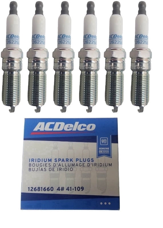 Pack of 6 ACDelco Iridium Spark Plug OEM Replacement For Chevy Buick Chevrolet Cadillac GMC Saab Saturn Enclave Traverse XTS Colorado Acadia ATS CTS Malibu STS 2.8 3.0 3.5 3.6 V6 2010-2024