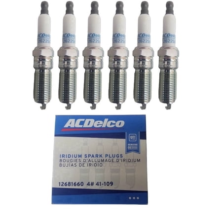 Pack of 6 ACDelco Iridium Spark Plug OEM Replacement For Chevy Buick Chevrolet Cadillac GMC Saab Saturn Enclave Traverse XTS Colorado Acadia ATS CTS Malibu STS 2.8 3.0 3.5 3.6 V6 2010-2024
