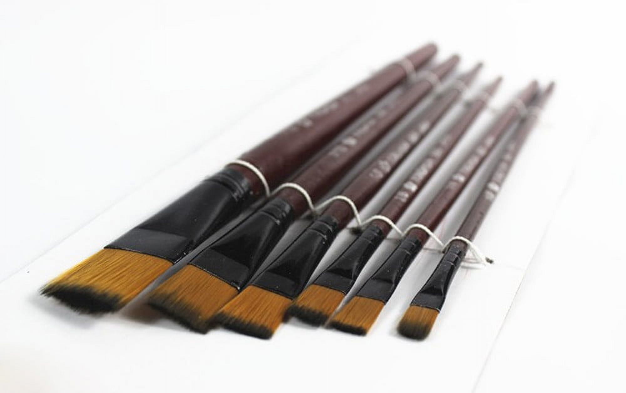 Pack of 6 Art Brown Nylon Paint Brushes for Acrylic Rite in The Rain