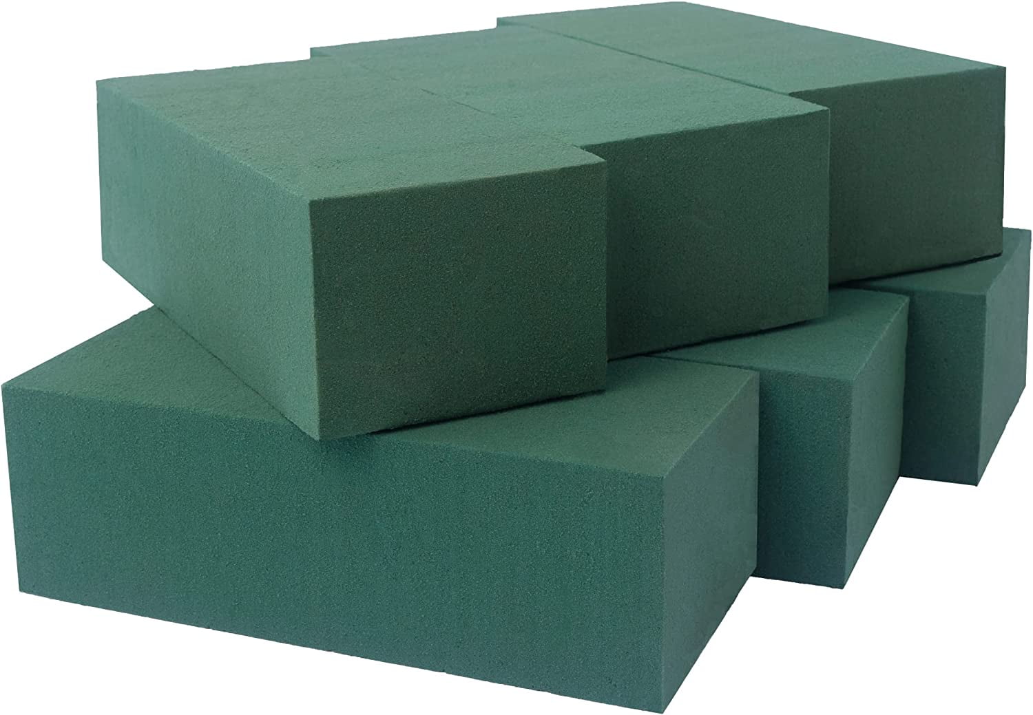 Pack of 6 Dry and Wet Floral Foam Blocks for Fresh and Artificial Flowers, Each (7.8” L x 3.5” W x 2.4” H), for Wedding, Birthdays, Home, Office, and Garden Decorations