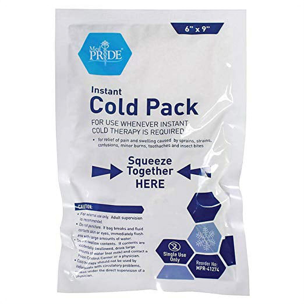 Pack of 6 Medpride Instant Cold Packs (6 x 9 Inch) Disposable Cold