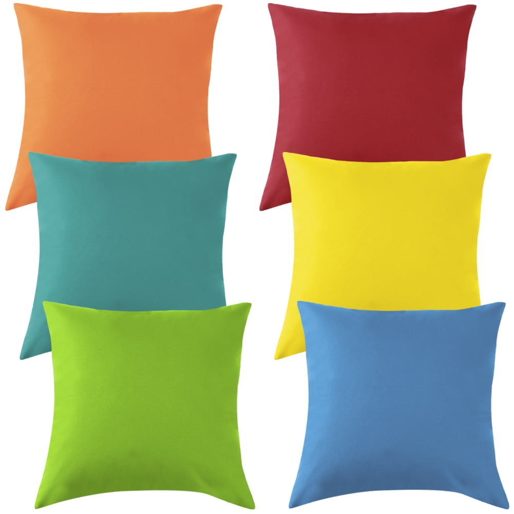 Pack of 6 Outdoor Throw Pillow Covers 18x18 Inch Waterproof Patio