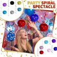 thumbnail image 1 of Pack Of 6 Pink Pvc Double Spiral Hanging Decorations, Shiny Metallic Swirl Streamers With Balloon Accents, Vibrant Ceiling & Wall Ornaments For Birthday, Holiday, Anniversary, 1 of 3