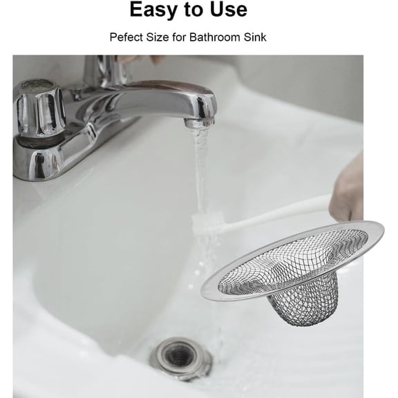 Pack Of 6 Stainless Steel Sink Strainers, Rust-Proof Hair And Food Catcher With Universal Fit For Kitchen And Bathroom Drains, Clog-Prevention Filter For Shower And Basin Openings