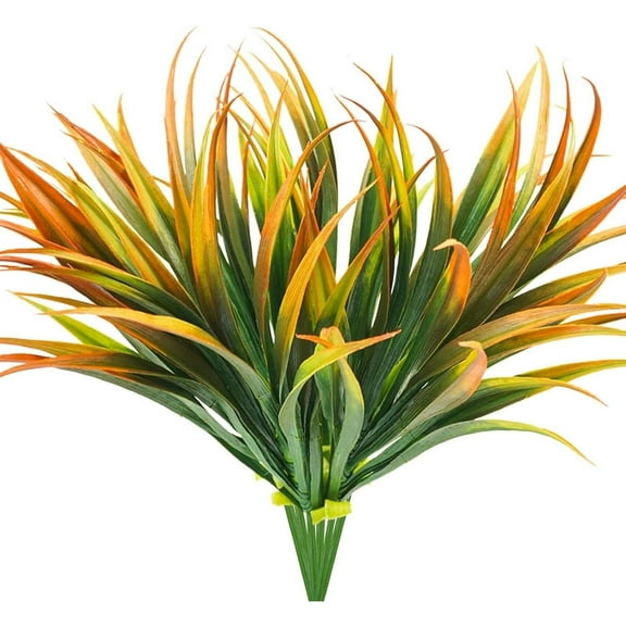 Pack Of 6 Ultraviolet Resistant Artificial Sword Grass And Tropical Flowers | Four Seasons Uv Protection Artificial Grass Plants , Suitable For Outdoor, Yard, Front Door And Porch Decoration