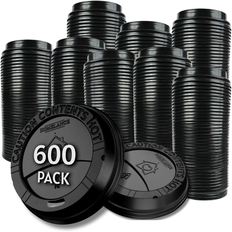 Pack Of 600, Black Disposable Coffee Cup Lids, Coffee Cup Lids 10 oz 12 ...