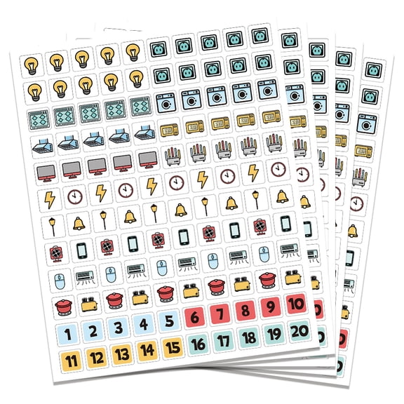 Pack of 600 Light Switch Sticker Labels 38 Designs Multicolor Switch ID Stickers Visual Switchboard Label Decals for Home Bussiness Kitchen School Use