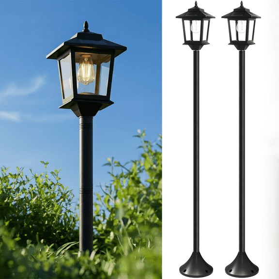 Pack 63in Solar Lamp Post Lights, Outdoor Post Lights, Christmas Decorations, Pole Lights Outdoor, Decorative Lamp for Garden, Patio, Lawn, Pathway, Driveway