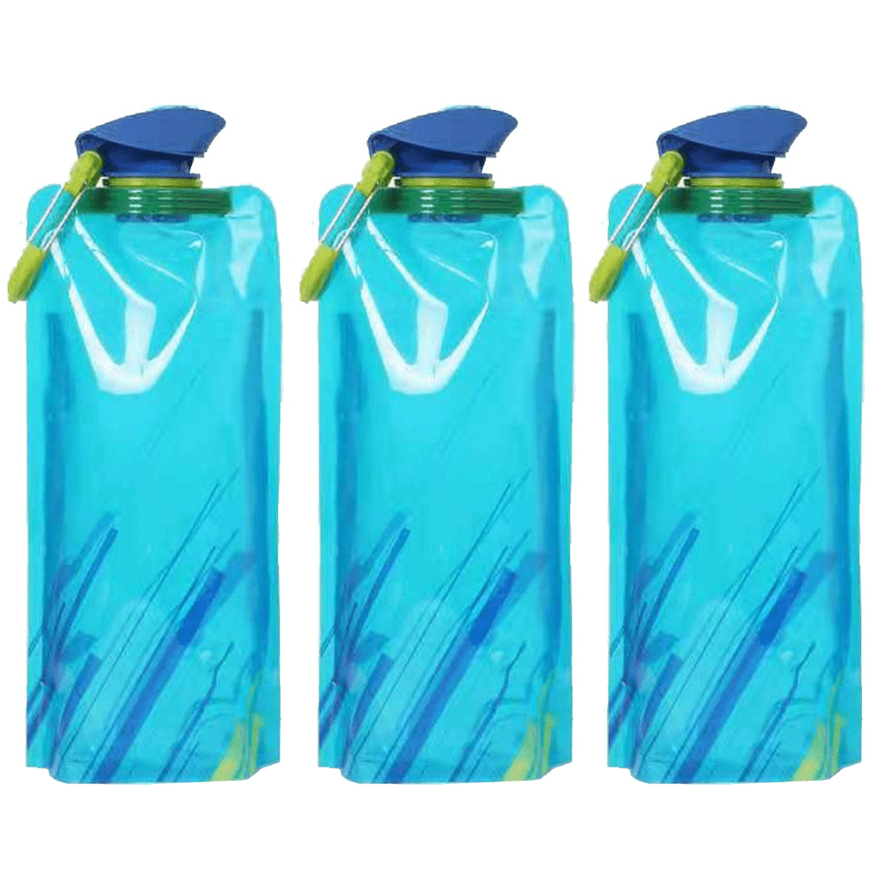 Pack 700ML Outdoor Sports Collapsible Kettle, BPA Free,Reusable,Leakproof Folding Drinking Water Bottle Portable for Camping, Sports Or Hiking Use