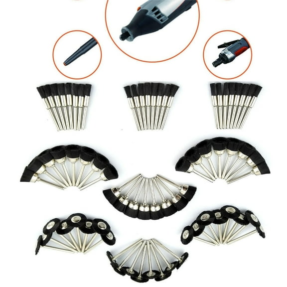 Pack of 72 Mini Nylon Brush for Dremel RMTA072C3,Contains 24Pcs Pen Brushes,24Pcs Wheel Brushes,24Pcs Cup Brushes,Bristle Brush Designed For Professionals tools