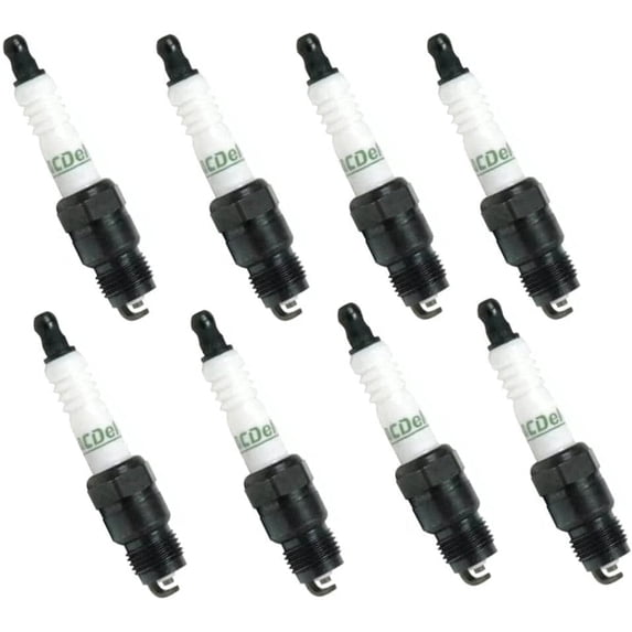 Pack of 8 ACDelco Spark Plug OEM Replacement For Chevy Chevrolet Ford GMC Buick Cadillac Lincoln P30 F-250 F-350 Bronco E-150 F-150 P3500 G20 G30 5.0 5.7 5.8 6.6 7.4 7.5 V8 1969-1998
