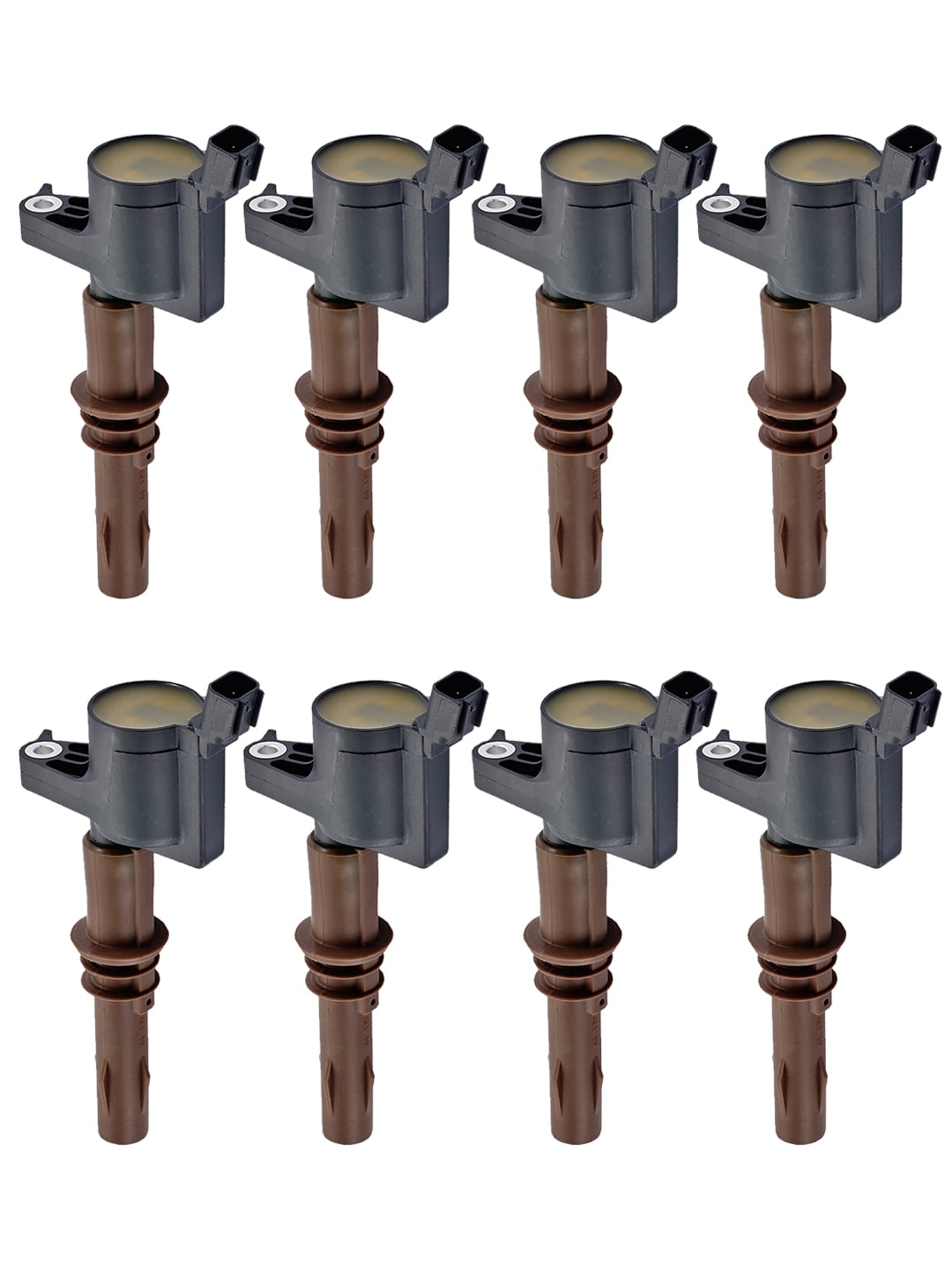 Pack of 8 Brown Boot Ignition Coils Compatible with Ford - F-150 EXPEDITION EXPLORER - Lincoln Mercury V8 4.6L 5.4L V10 6.8L Replacement for C1659 DG521 Fits select: 2010 FORD F150 SUPERCREW