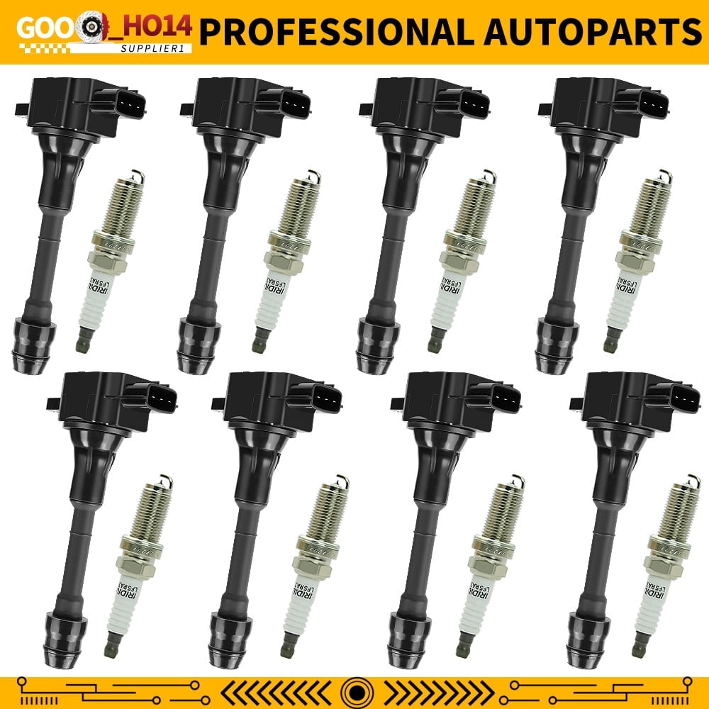 Pack of 8 Ignition Coils and 8 Iridium Spark Plugs for Nissan Armada Titan Pathfinder  2004 2005 2006 2007 Infiniti QX56 5.6L V8  UF510 22448-7S015 C1483