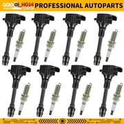 Pack of 8 Ignition Coils and 8 Iridium Spark Plugs for Nissan Armada Titan Pathfinder 2004 2005 2006 2007 Infiniti QX56 5.6L V8 UF510 22448-7S015 C1483