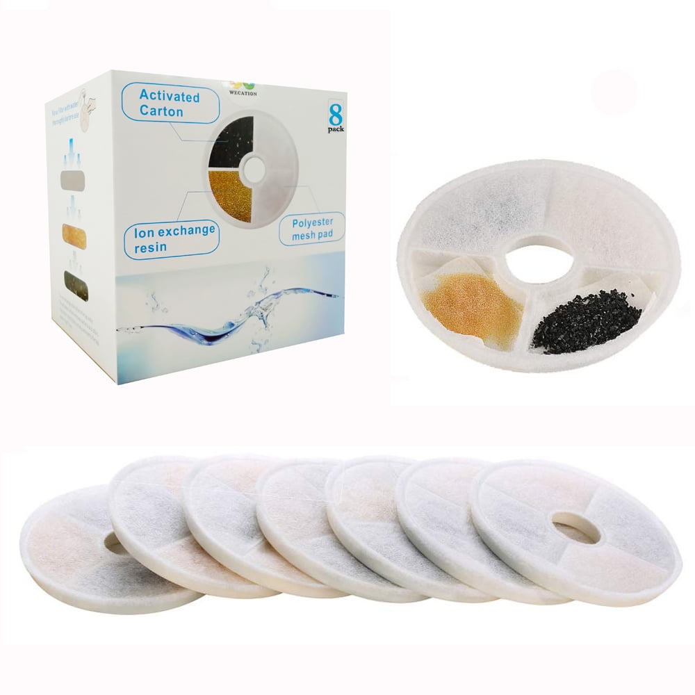 Pack 8 of WECATION Cat Water Fountain Filter for Catit, Catit Fountain