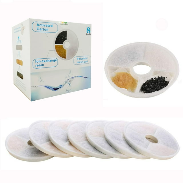 Pack 8 of WECATION Cat Water Fountain Filter for Catit, Catit Fountain