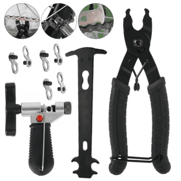 Pack Of 9 Complete Bike Chain Repair Kit,durable Stainless Steel Tools With Master Link Pliers,chain Checker,breaker For Easy Maintenance,Toolbox Sets